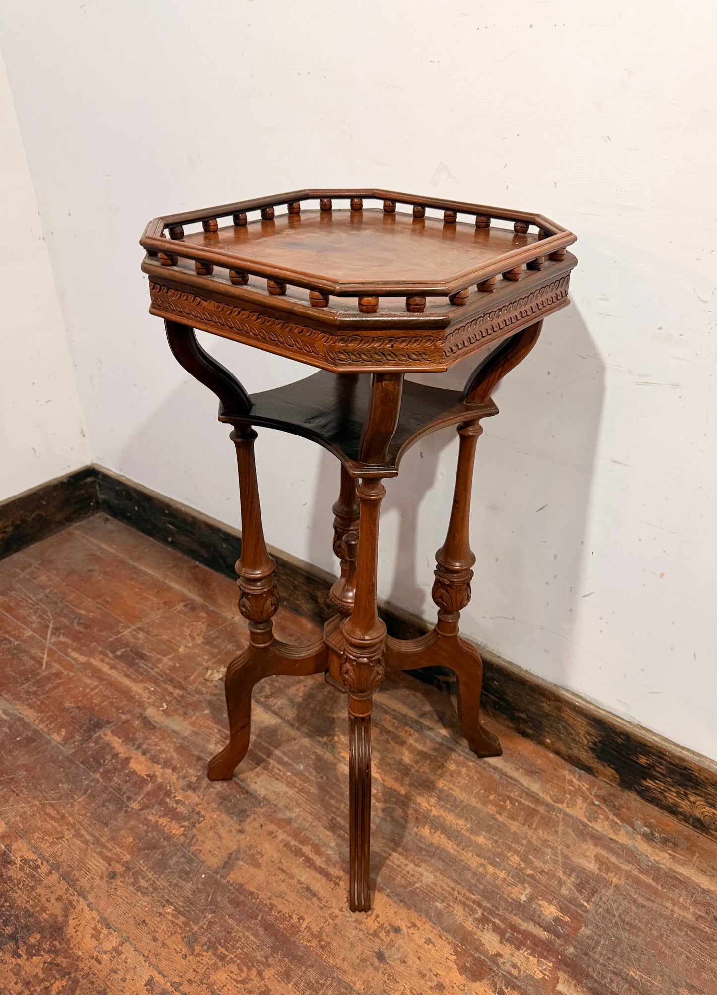 Vintage antique decorative wooden plant stand