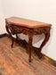 Vintage carved wooden hall table with flower detail