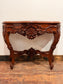Vintage carved wooden hall table with flower detail