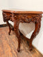 Vintage carved wooden hall table with flower detail