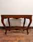 Vintage carved wooden hall table with flower detail