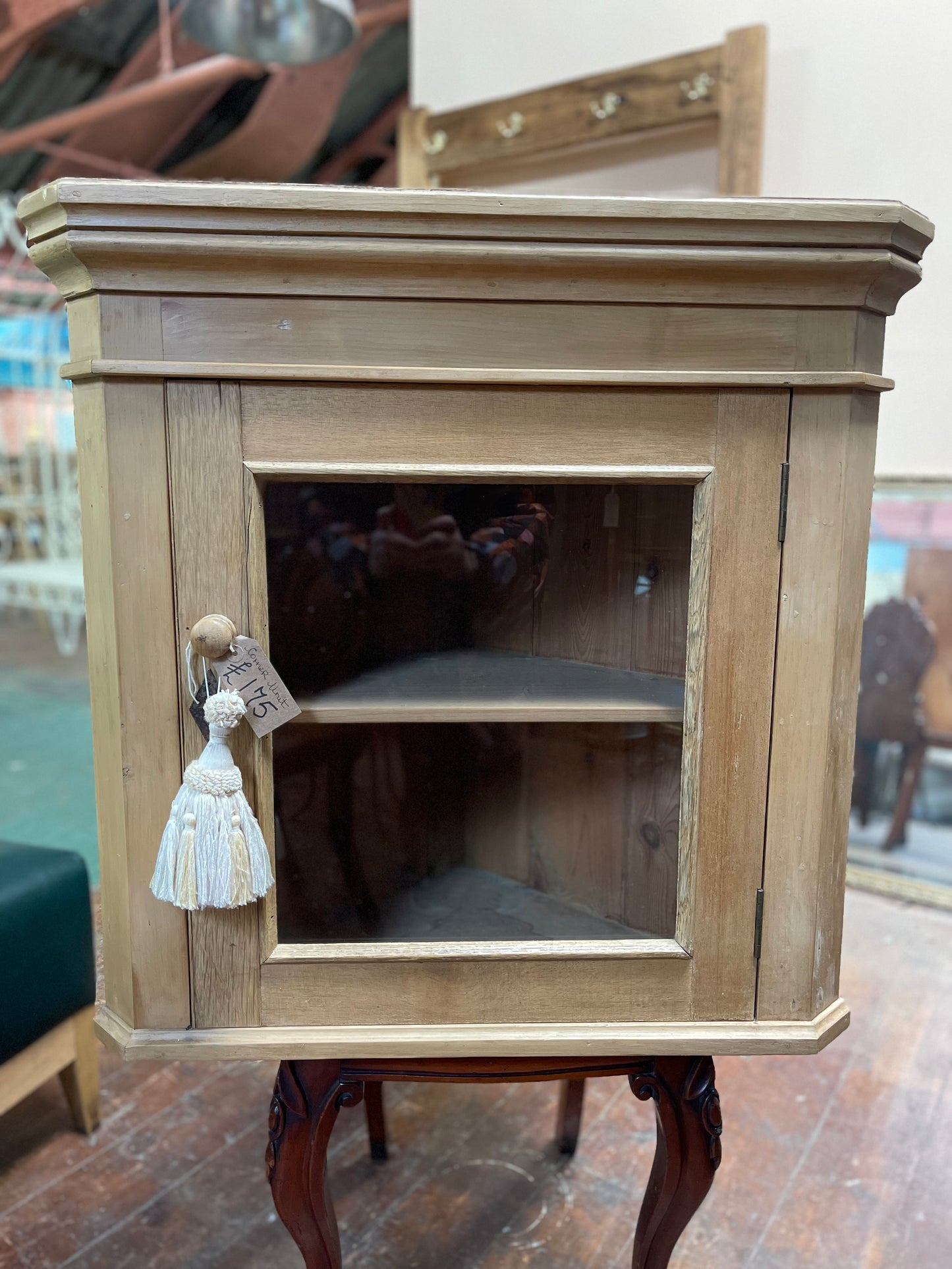 Antique corner unit in pine / light wood