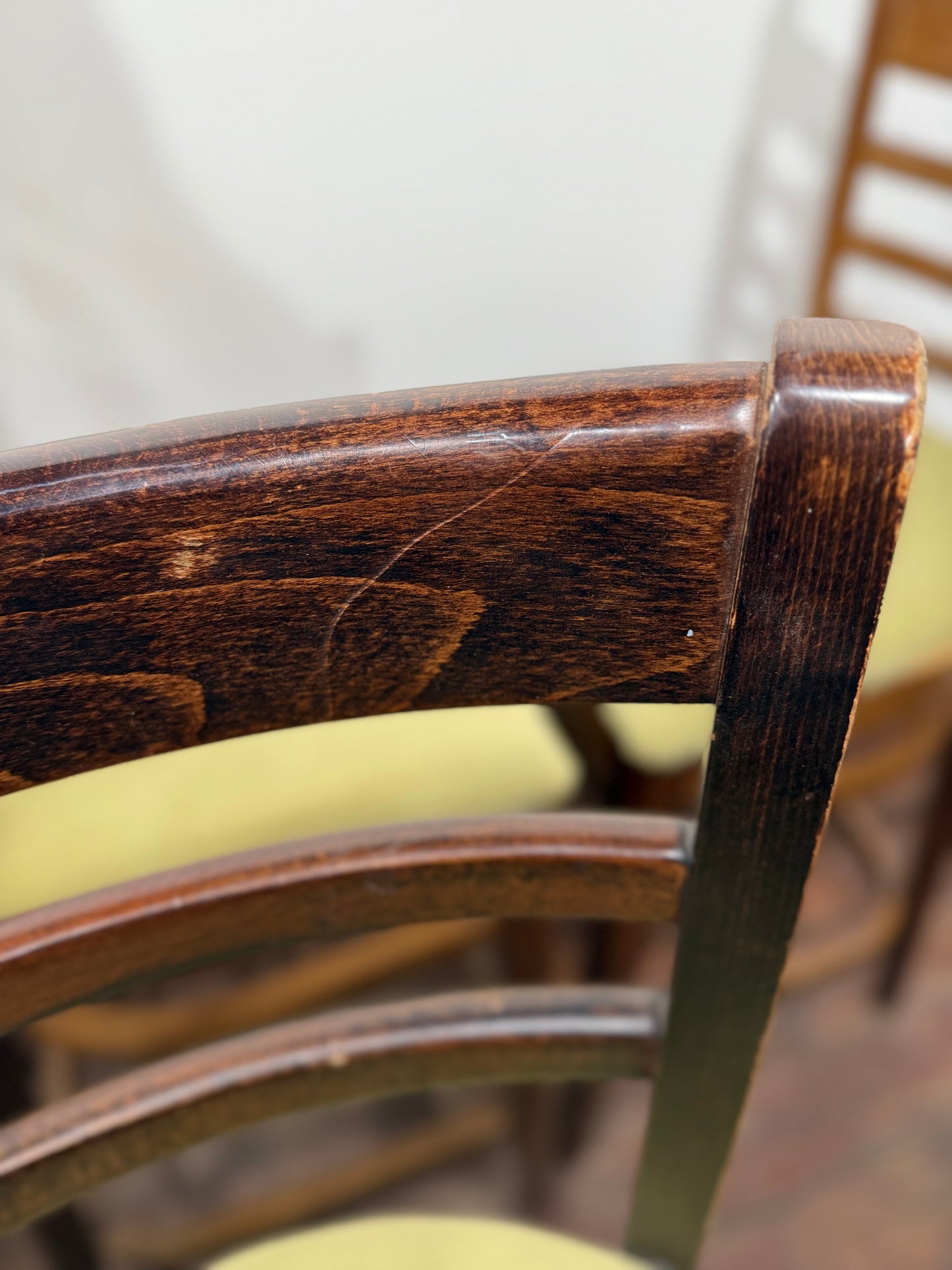 Set of 6 Wooden Bar Stools | Commercial Pub Restaurant Café Seating | Upholstered Sage Seats | High Stools