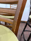Set of 6 Wooden Bar Stools | Commercial Pub Restaurant Café Seating | Upholstered Sage Seats | High Stools