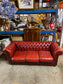 Oxblood Red Leather Chesterfield Couch