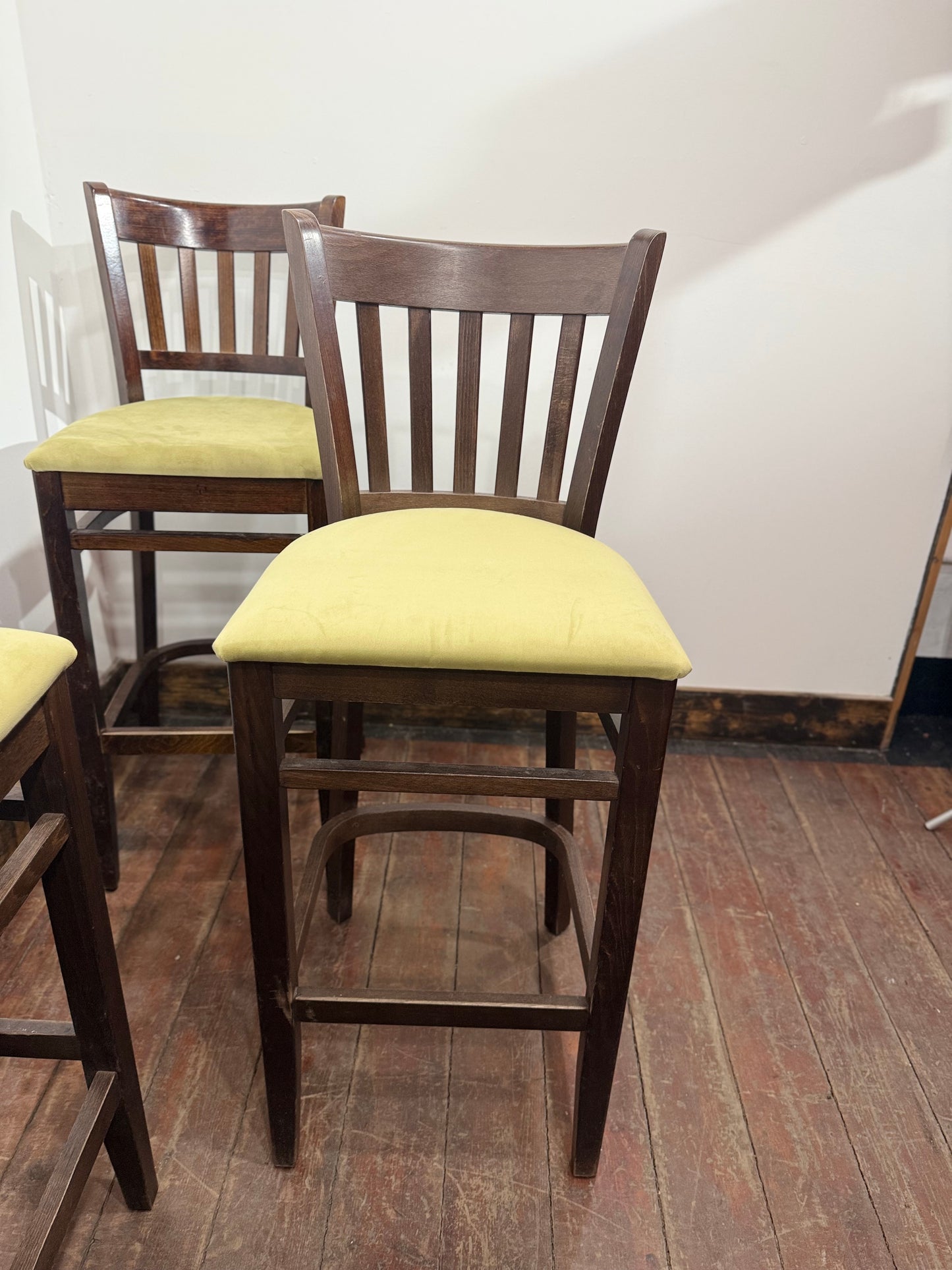 Set of 7 Solid Wood Bar Stools Kitchen Breakfast Bar Chairs Pub Café Seating