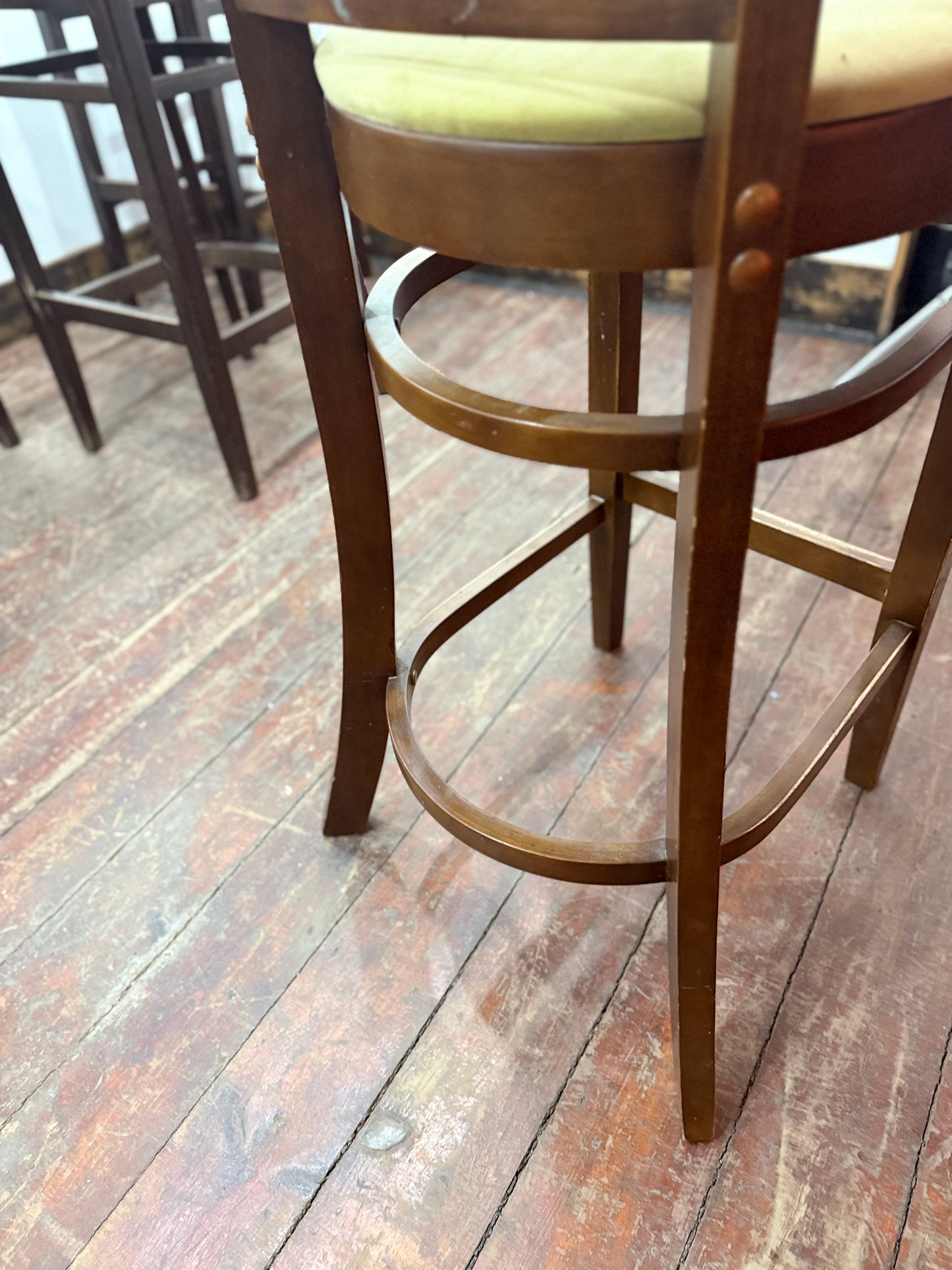 Set of 7 Solid Wood Bar Stools Kitchen Breakfast Bar Chairs Pub Café Seating