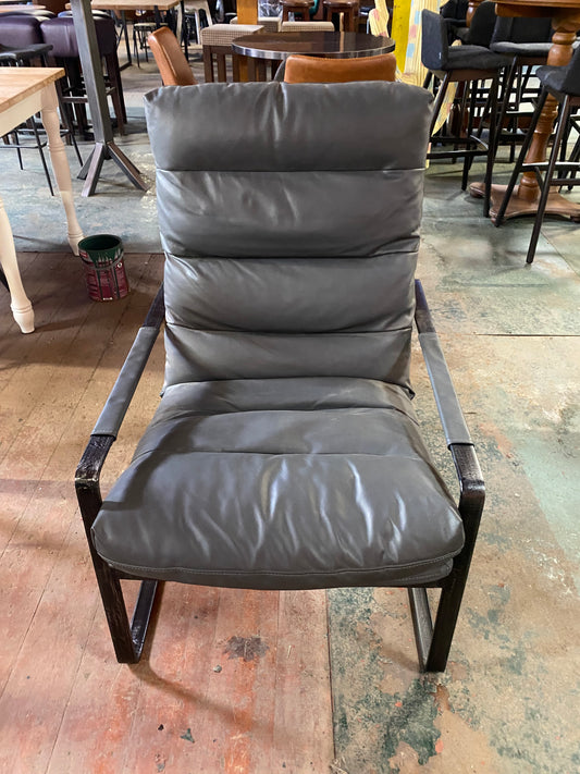Grey Leather Armchair