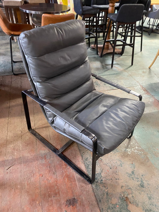 Grey Leather Armchair