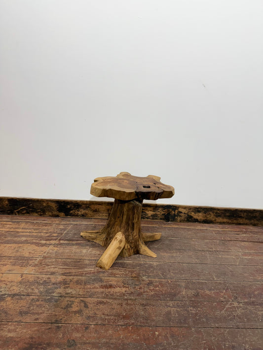 Root Wood Mini Mushroom Stool – Rustic Natural Wooden