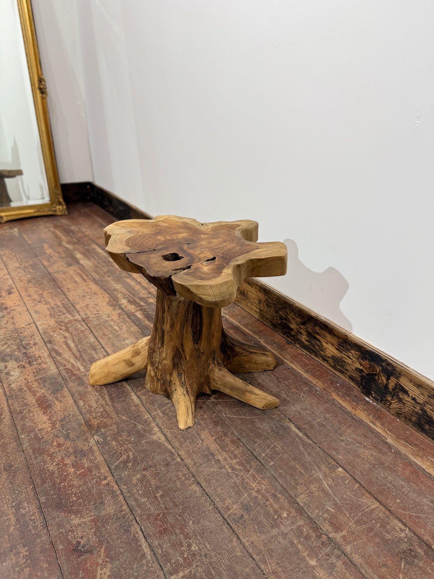 Root Wood Mini Mushroom Stool – Rustic Natural Wooden