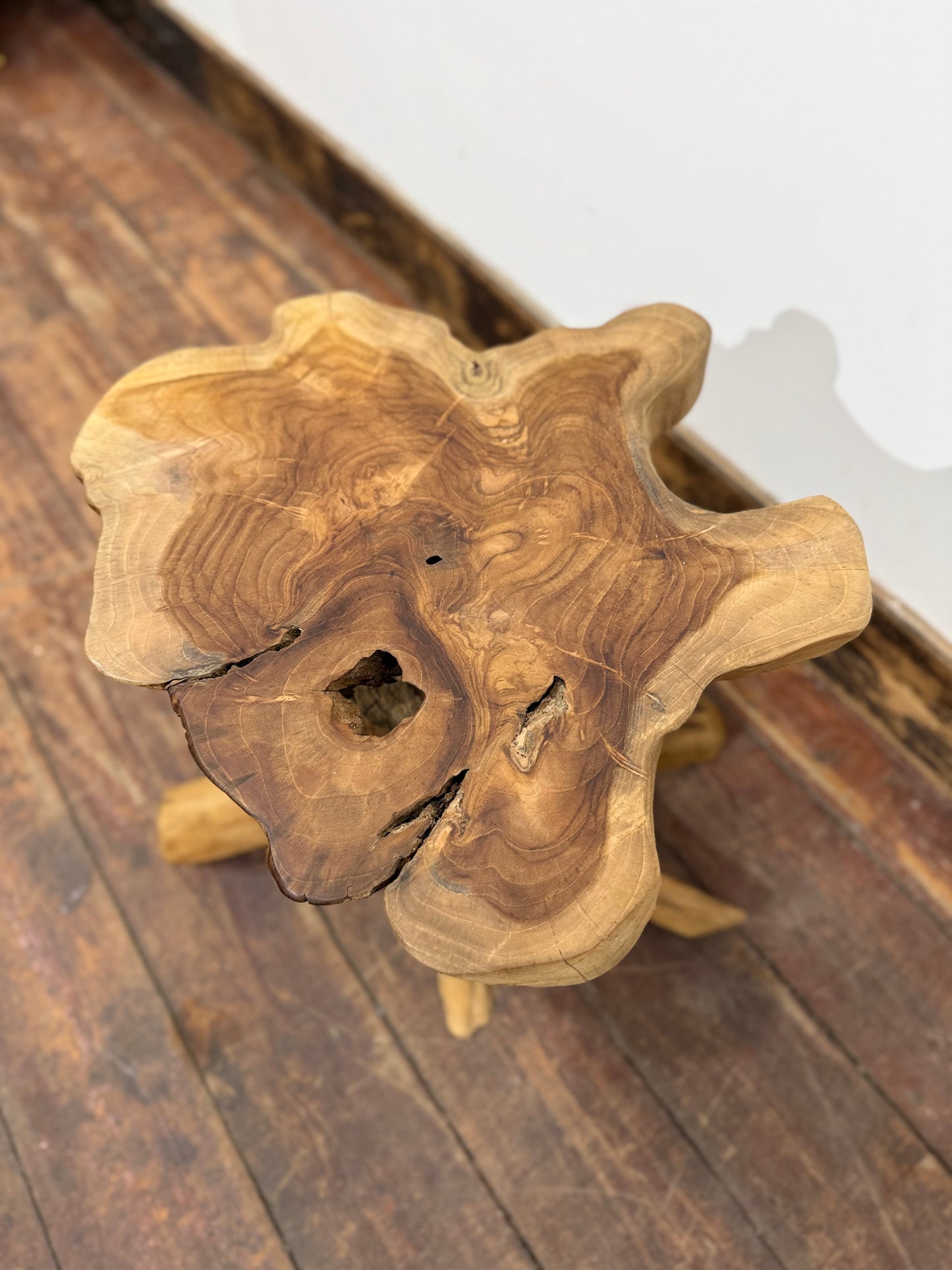 Root Wood Mini Mushroom Stool – Rustic Natural Wooden