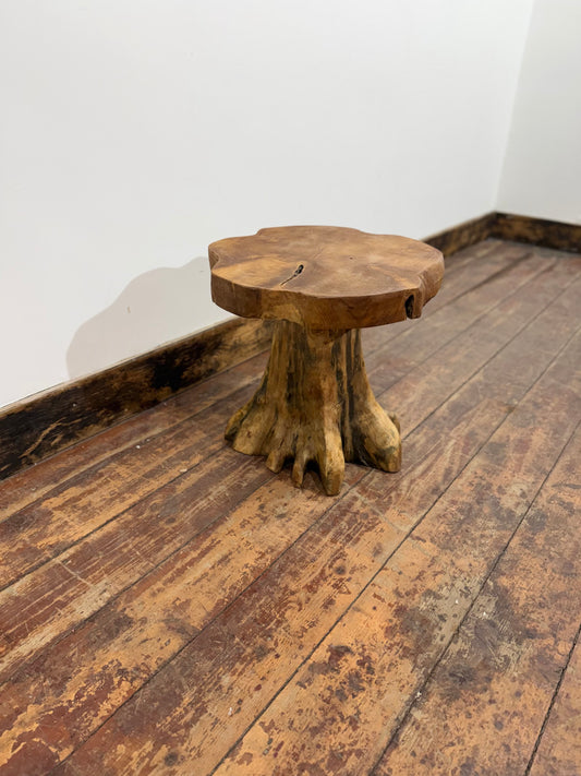 Root Wood Mini Mushroom Stool – Rustic Natural Wooden