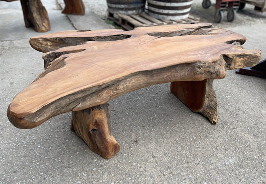 Unique root wood coffee table on 2 legs