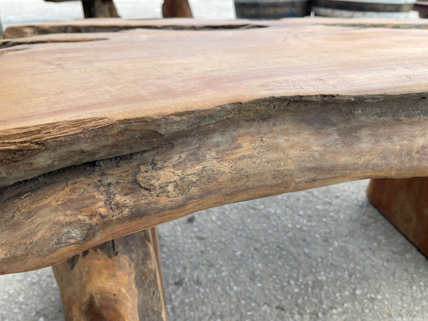 Unique root wood coffee table on 2 legs