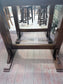 Pair of Wooden Poseur Tables – Rustic Timber Tops – High Bar Bistro Tables