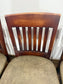 Set of 8 Leather Dining Chairs/Dark Wood/Slat Back/Traditional Chairs