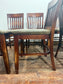 Set of 8 Leather Dining Chairs/Dark Wood/Slat Back/Traditional Chairs