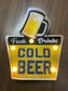 Light up 'Cold Beer' wall sign