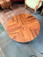 Oban Round Coffee Table – Wood Effect Top & Black Metal Base
