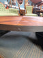 Oban Round Coffee Table – Wood Effect Top & Black Metal Base