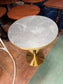 Modern Poseur Table - Grey Stone Effect Top/Gold & Black Base 