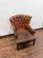 Vintage Style Brown Leather Chesterfield Armchair/Button Back/Wingback Lounge Chair