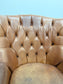 Vintage Style Brown Leather Chesterfield Armchair/Button Back/Wingback Lounge Chair