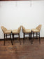 Set of 4 Vintage Real Leather Bar Stools – Tan Leather – Dark Wood Legs