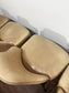 Set of 4 Vintage Real Leather Bar Stools – Tan Leather – Dark Wood Legs