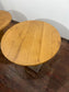 Pair of Rustic Industrial Style Oak Round Tables / Restaurant / Cafe / Bar