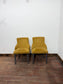Pair of Mustard Yellow Buttoned Back Studded Dining Chairs