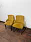 Pair of Mustard Yellow Buttoned Back Studded Dining Chairs