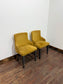 Pair of Mustard Yellow Buttoned Back Studded Dining Chairs