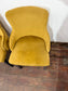 Pair of Mustard Yellow Buttoned Back Studded Dining Chairs