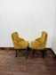 Pair of Mustard Yellow Buttoned Back Studded Dining Chairs