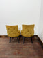 Pair of Mustard Yellow Buttoned Back Studded Dining Chairs