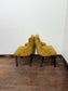 Pair of Mustard Yellow Buttoned Back Studded Dining Chairs