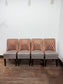 Set of 4 Patterned Upholstered Dining Chairs with Studded Detailing