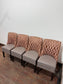 Set of 4 Patterned Upholstered Dining Chairs with Studded Detailing