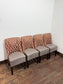 Set of 4 Patterned Upholstered Dining Chairs with Studded Detailing