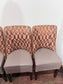 Set of 4 Patterned Upholstered Dining Chairs with Studded Detailing