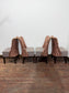 Set of 4 Patterned Upholstered Dining Chairs with Studded Detailing