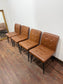 🪑 Set of 4 Tan Faux Leather Dining Chairs – Retro Quilted Upholstery & Black Legs