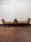 🪑 Set of 4 Tan Faux Leather Dining Chairs – Retro Quilted Upholstery & Black Legs