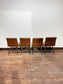 🪑 Set of 4 Tan Faux Leather Dining Chairs – Retro Quilted Upholstery & Black Legs