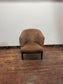 Brown Upholstered Tub Chair Lounge Accent Occasional Armchair