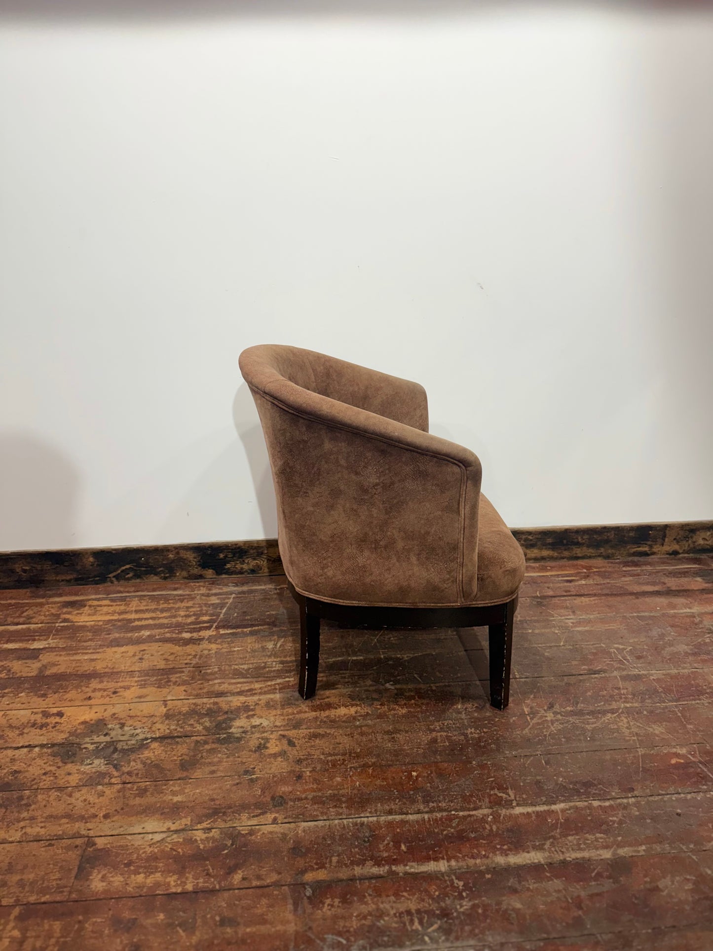 Brown Upholstered Tub Chair Lounge Accent Occasional Armchair
