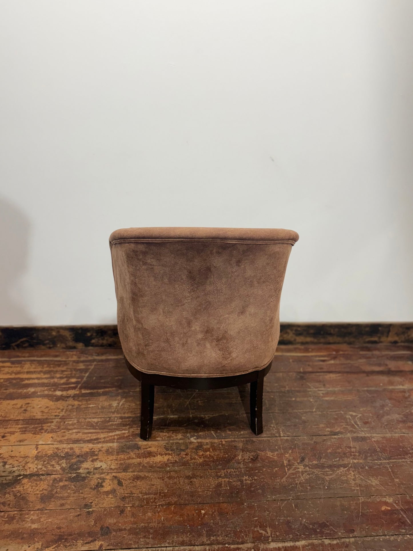 Brown Upholstered Tub Chair Lounge Accent Occasional Armchair