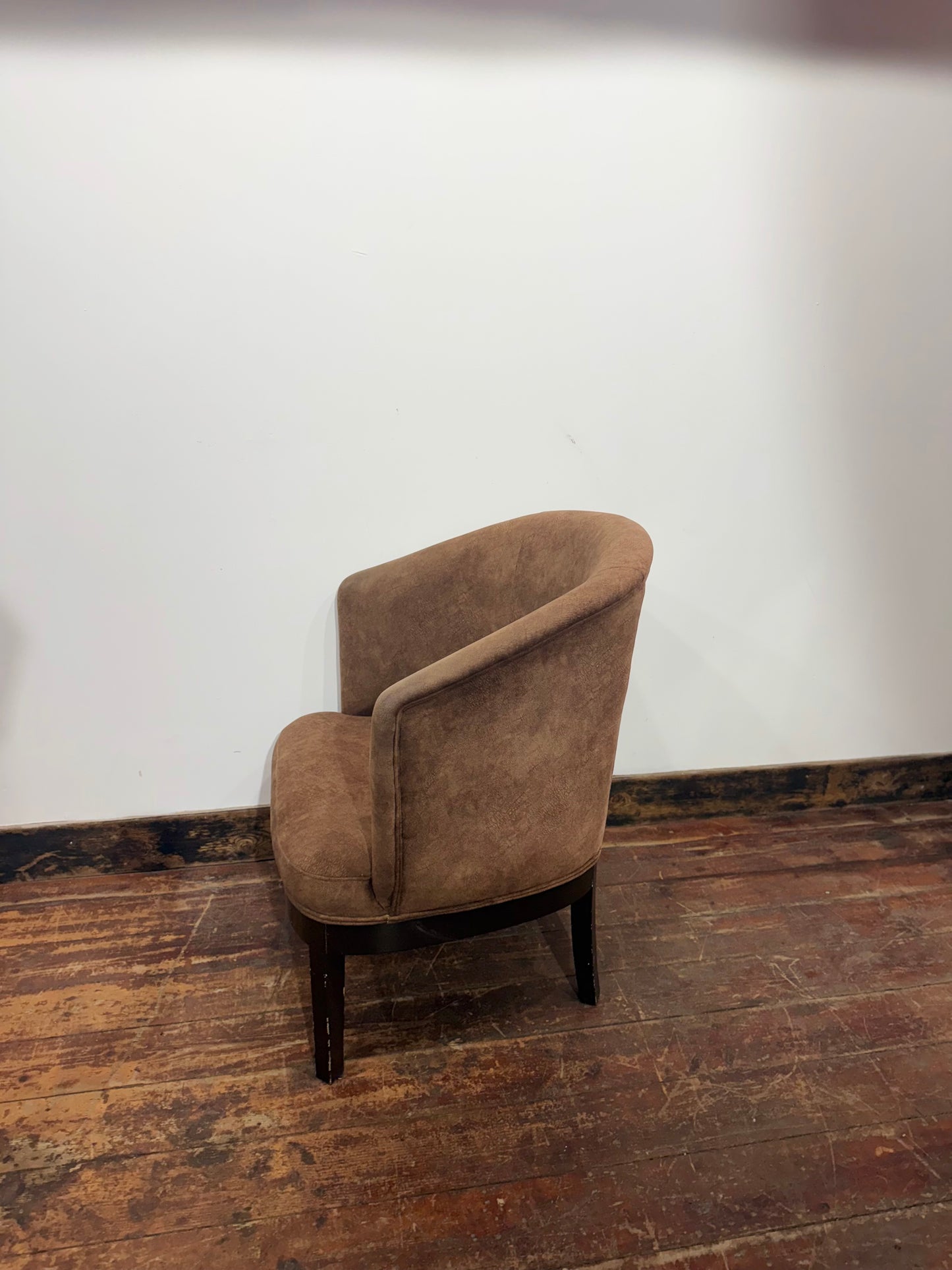 Brown Upholstered Tub Chair Lounge Accent Occasional Armchair
